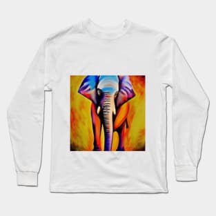 Colourful elephant pop art Long Sleeve T-Shirt